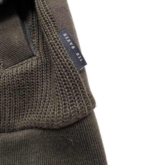 Ted Baker London Sweater Brown Full Zip Cardigan Jacket Men’s Size 5 Contrast Sl - Picture 3 of 9